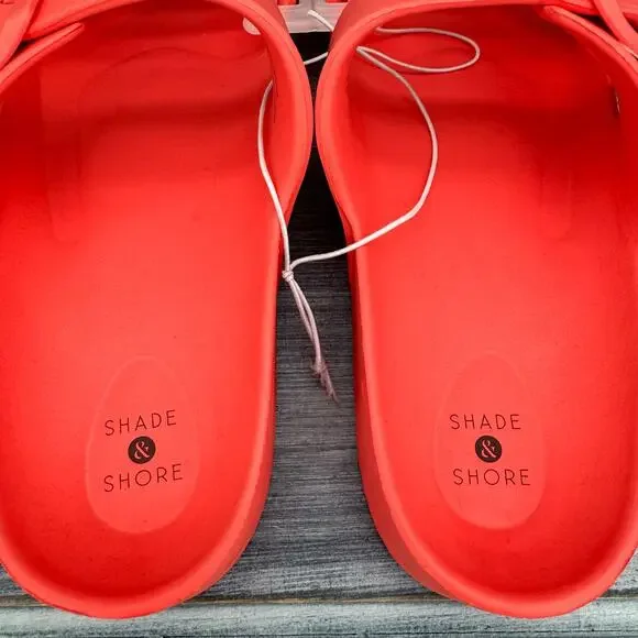 NEW Shade & Shore Women’s Neida EVA Two band Sandals Coral Red Size 10 - Picture 6 of 10